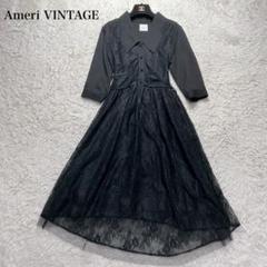 【美品】AMERI ameri vintage アメリヴィンテージ　ワンピース Ameri VINTAGE 2WAY JEANNETTE ORDINARY LINE DRESS サイズM