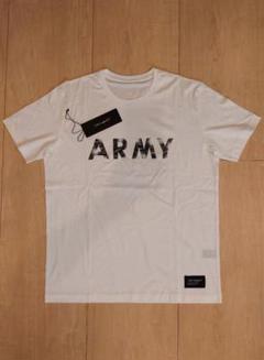 1PIU1UGUALE3 VINTAGE LOGO ARMY T-SHIRT