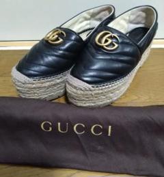 【お値下げ交渉】GUCCI ブラックエスパドリーユ保存袋付き 551884 お値下げ交渉様専用】GUCCI ブラックエスパドリーユ保存袋付き