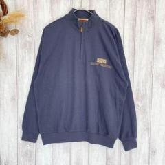 【GIANNI VALENTINO】ハーフジップ長袖ポロシャツ(L) ロゴ刺繍
