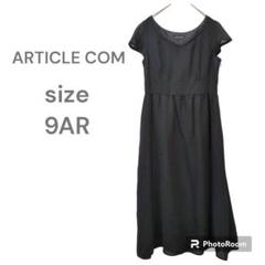 ARTICLECOM　ひざ丈ワンピース　ドレス　ブラック　9号　フレンチスリーブ