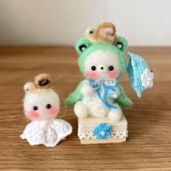 ぽんちゃん様　梅雨作品　羊毛フェルト ぽんちゃん様梅雨作品羊毛フェルト