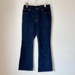 ✨美品✨GU ミドルライズフレアジーンズ ダークブルー XL