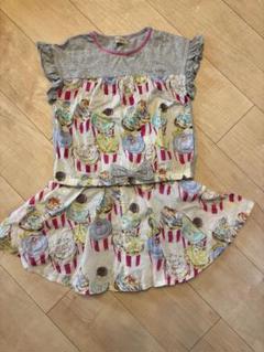 トロワラパン　カップケーキ柄 Tシャツ　スカートパンツ　セットアップ　120