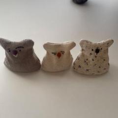 手作り布製動物ぬいぐるみ3体セット