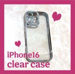 iPhone16 クリアケース　シルバー　キラキラ　韓国　透明　ソフト　人気