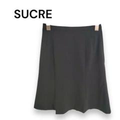 【シュクル】スーツ　スカート　膝丈　フレア　61-89 黒