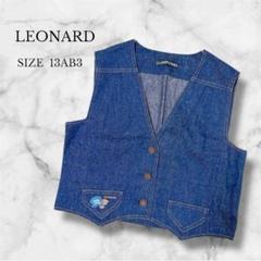 LEONARD レオナール 無地 花柄 リバーシブルベスト 濃紺 40 M 中綿 LEONARD SPORT レオナール サイズ40 L〜XL リバーシブルナイロン
