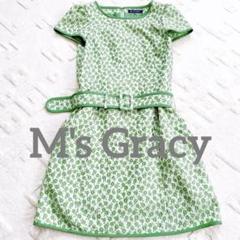 M's Gracy エムズグレイシー 花柄 半袖ワンピース 40