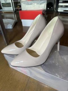 ベージュ ポインテッドトゥ ハイヒール　ヒール高さ10.0cm
