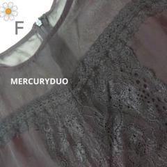 MERCURYDUO 五分袖 おしゃれ ブラウス レース シフォン 異素材 Ｆ