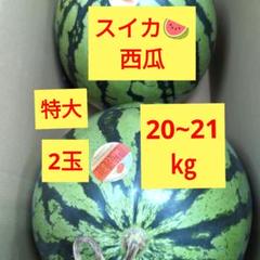 西瓜　特大2玉　20~21㎏ 西瓜 特大 2玉 20~21㎏ - メルカリ