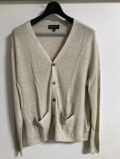極美品 Brooks Brothers リネン 麻 カーディガン ニット L 古着 Brooks Brothers 無地 ソリッド 100% リネン ニット