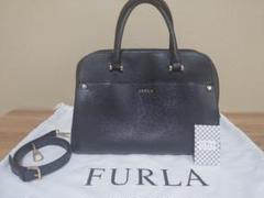 【極美品 ！】FURLA フルラ ブラック ハンドバッグ ショルダーバッグ