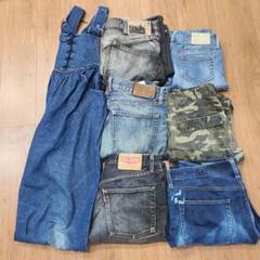 デニムまとめ売り　ハンドメイド　リメイク　パッチワーク