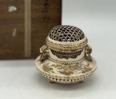 本薩摩　ろう空蓋香炉　陶山別製　堀画　共箱　送料込み250621 本薩摩 ろう空蓋香炉 陶山別製 堀画 共箱 送料込み250621 - メルカリ