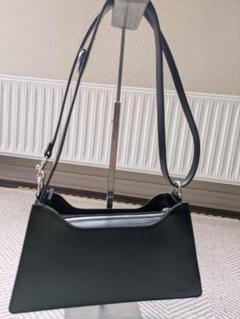 【極美品】Calvin Klein 黒 レザー ショルダーバッグ　CKロゴ