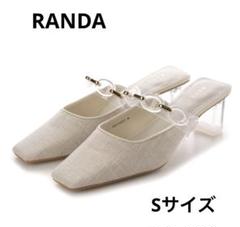 RANDA ランダ　クリアチェーンベルトミュールパンプス　Sサイズ
