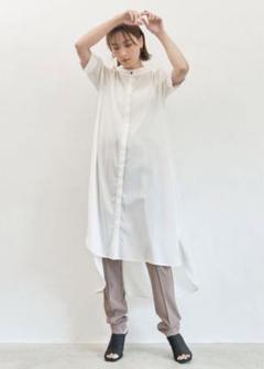 新品cotorica コトリカ　パワショル　シャツワンピース　ロングワンピース