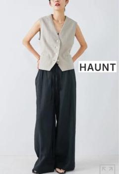 HAUNT LINEN VESTリネンジレ　ベスト オフホワイト　美品 HAUNT LINEN VESTリネンジレ ベスト オフホワイト 美品 - メルカリ