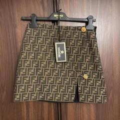 FENDI☆ダークブラウン☆ズッカ☆巻きスカート☆38☆