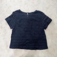 45rpm インディゴ総柄半袖ブラウス 45rpm - 45rpm バンドカラー ブラウス S ロゴ刺繍あり