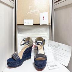 確実正規品☆クリスチャンルブタン　デニムサンダル　MADMONIKA 120