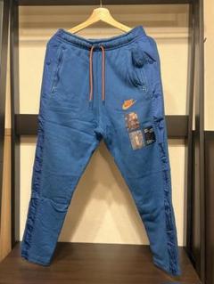 【超お得‼︎】NIKE スウェットジョガーパンツ M ブルー×ナイロン切替