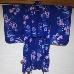 子供用浴衣　紺色　金魚柄