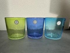 【美品】琉球ガラスクラフト　ガラスコップ