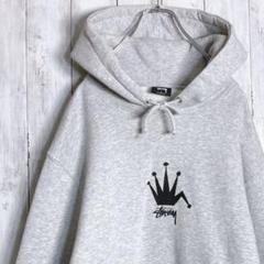 国内正規品】ステューシー STUSSY グレー クラウン パーカー