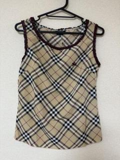 BURBERRY LONDON　タンクトップ　ベージュ　肩ノバチェック　M BURBERRY LONDON タンクトップ ベージュ 肩ノバチェック M