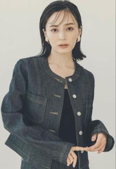 anuans ノーカラーデニムジャケット  LIGHT BLUE アニュアンス anuans ノーカラーデニムジャケット （LIGHT BLUE