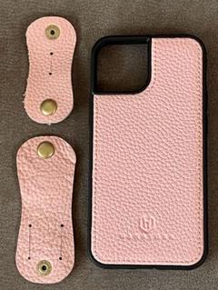 iPhone13miniケース 本革 耐衝撃 高級 スマホケース レザー ピンク
