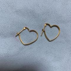 デザインフープピアス ゴールド14mm
