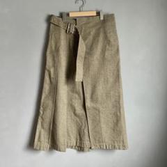 1232【美品】アンスクリア ロングスカートマキシ丈 レザーベルト