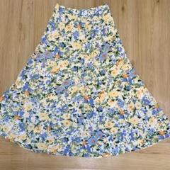 未使用　花柄フレアスカート ウエスト60cm丈86cm