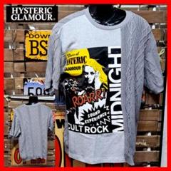 ヒステリックグラマー　CLUT ROCK 裏毛+ニット切り替え　Tシャツ