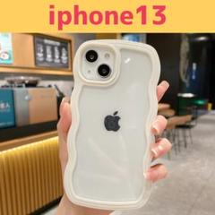 iPhone13 スマホケース 透明 うねうね ウェーブ お洒落 韓国 ホワイト
