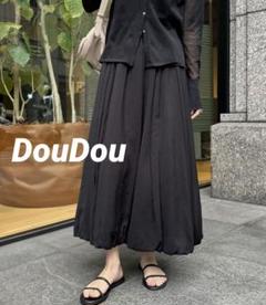 【新品タグ付】DouDou ドゥドゥ シアーメランジバルーンスカート ブラックのサムネイル