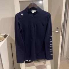 デサントゴルフ　ハーフジップ長袖シャツ　紺　Lサイズ