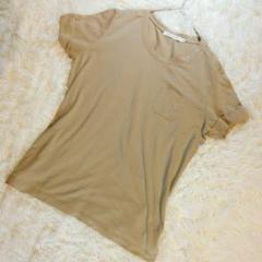 美品 AMERICAN HOLIC (M) 半袖Tシャツ ベージュ ポケット付