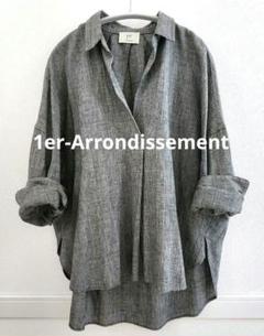 最大15%OFFクーポン 1er-Arrondissementアロンディスモン グレンチェックシャツ麻混 トップス