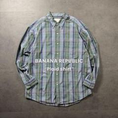 90s BananaRepublic plaid shirt チェックシャツ古着