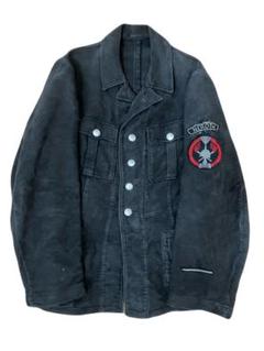Special 30s 40s ブラックモールスキンコート Super Special 40's French Black Moleskin Double Breasted