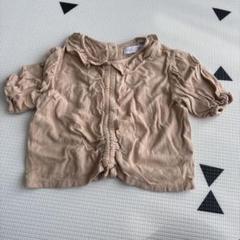 ベージュ フリル付き襟 シャツ 18-24ヶ月