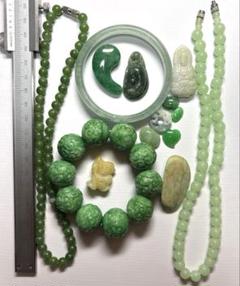 翡翠ビーズ・アクセサリーセット - メルカリ
