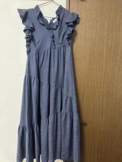 ココディール ツイード調フリルアシメデザインワンピースネイビー size2(M)