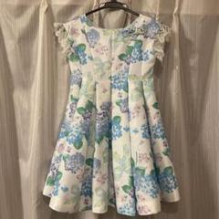 メゾピアノ　あじさい柄ノースリーブワンピース