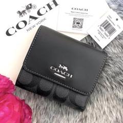 新品☆COACH(コーチ) メンズ チャコール グレー シグネチャー 長財布